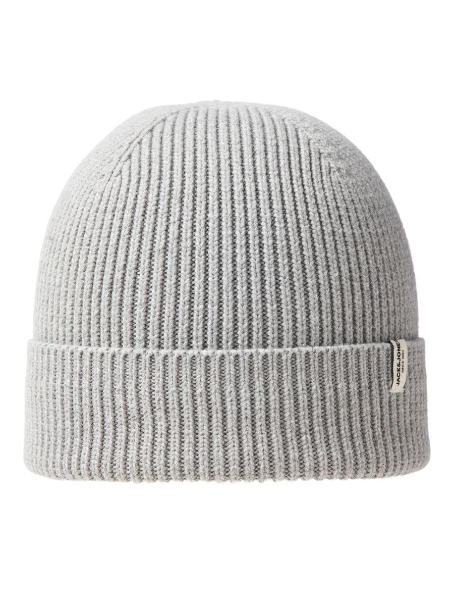 Jack & Jones Men's Jacbrink Ln Beanie Hat, Light Grey Melange, One Size UK