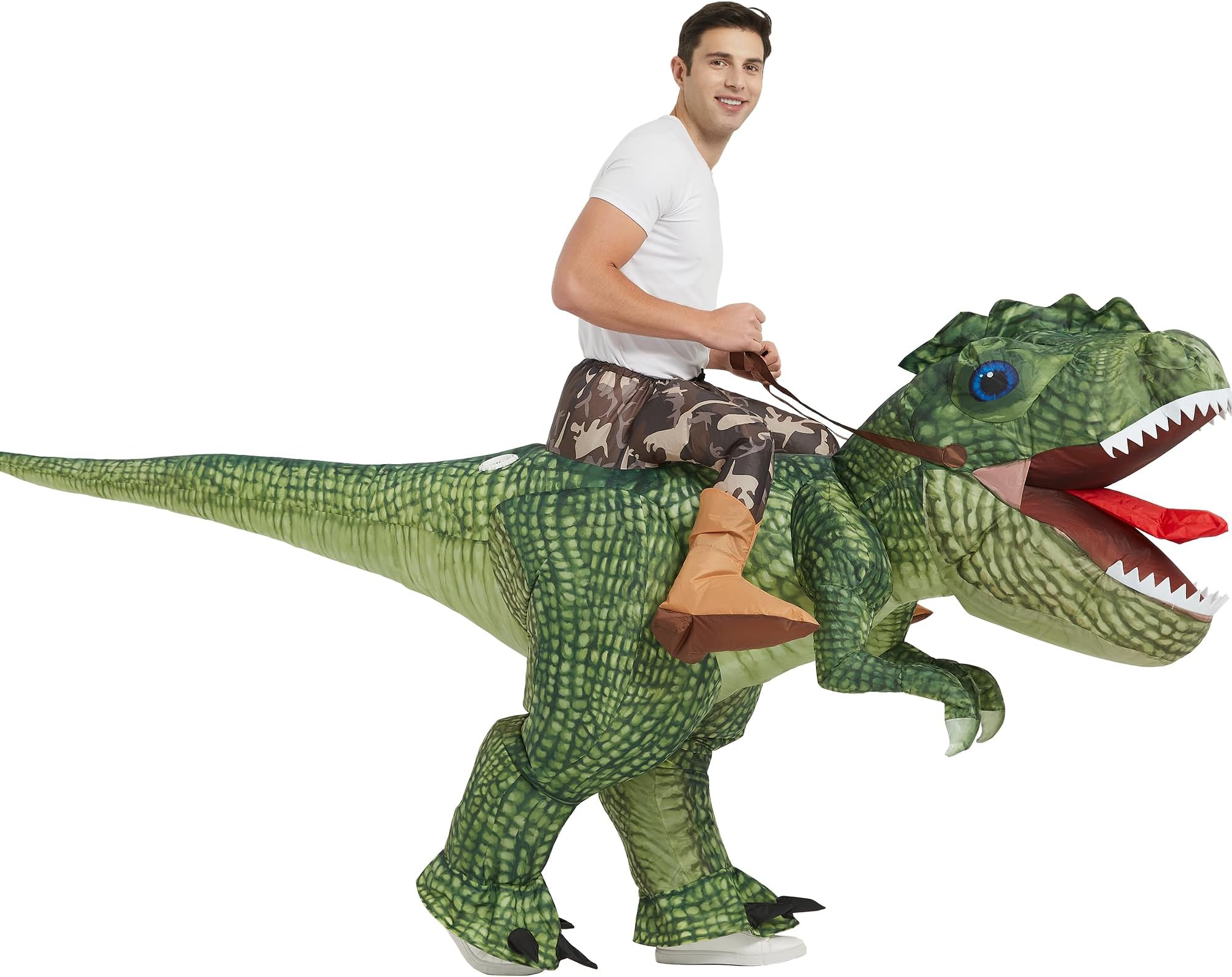 Inflatable Dinosaur Costume Adult,Blow Up Ride T Rex Suit,Halloween Costumes for Men Women
