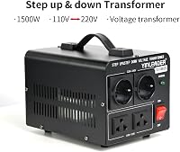 Yinleader 1000W Feszültségátalakító Transzformátor 230V-110V, Toroid Magos, 4kg, 2db 110V + 2db 220V EU Aljzat, CE Tanúsítvány, Fekete 2