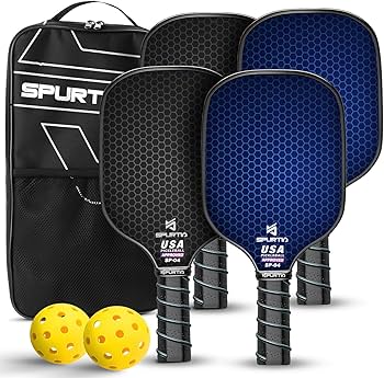 Amazon.co.jp: ピックルボールパドル 4個セット USAPA承認 ファイバー