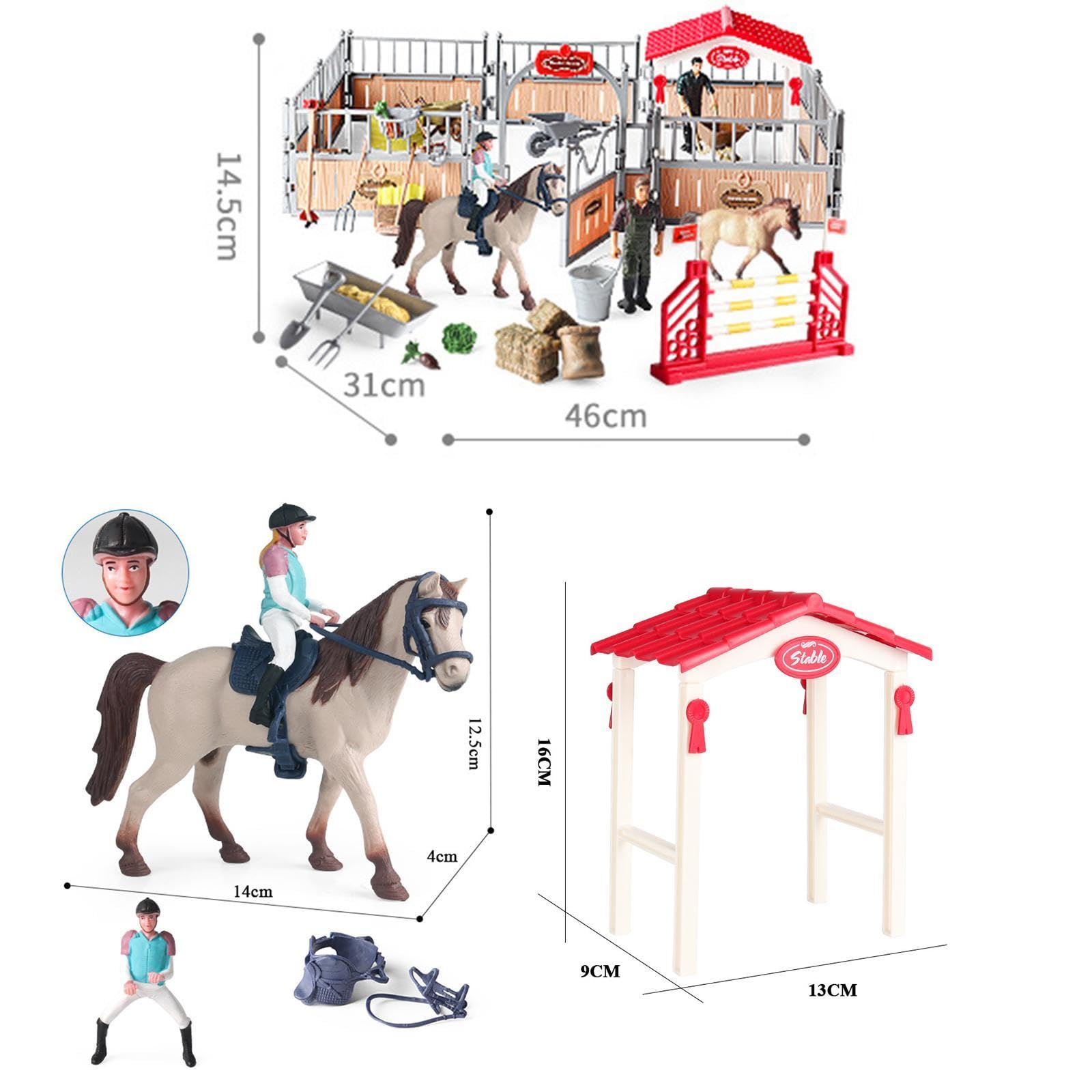 Amazon.co.jp: JWQFBC 馬と騎手のプレイセット 赤ちゃん、子供、3、4 