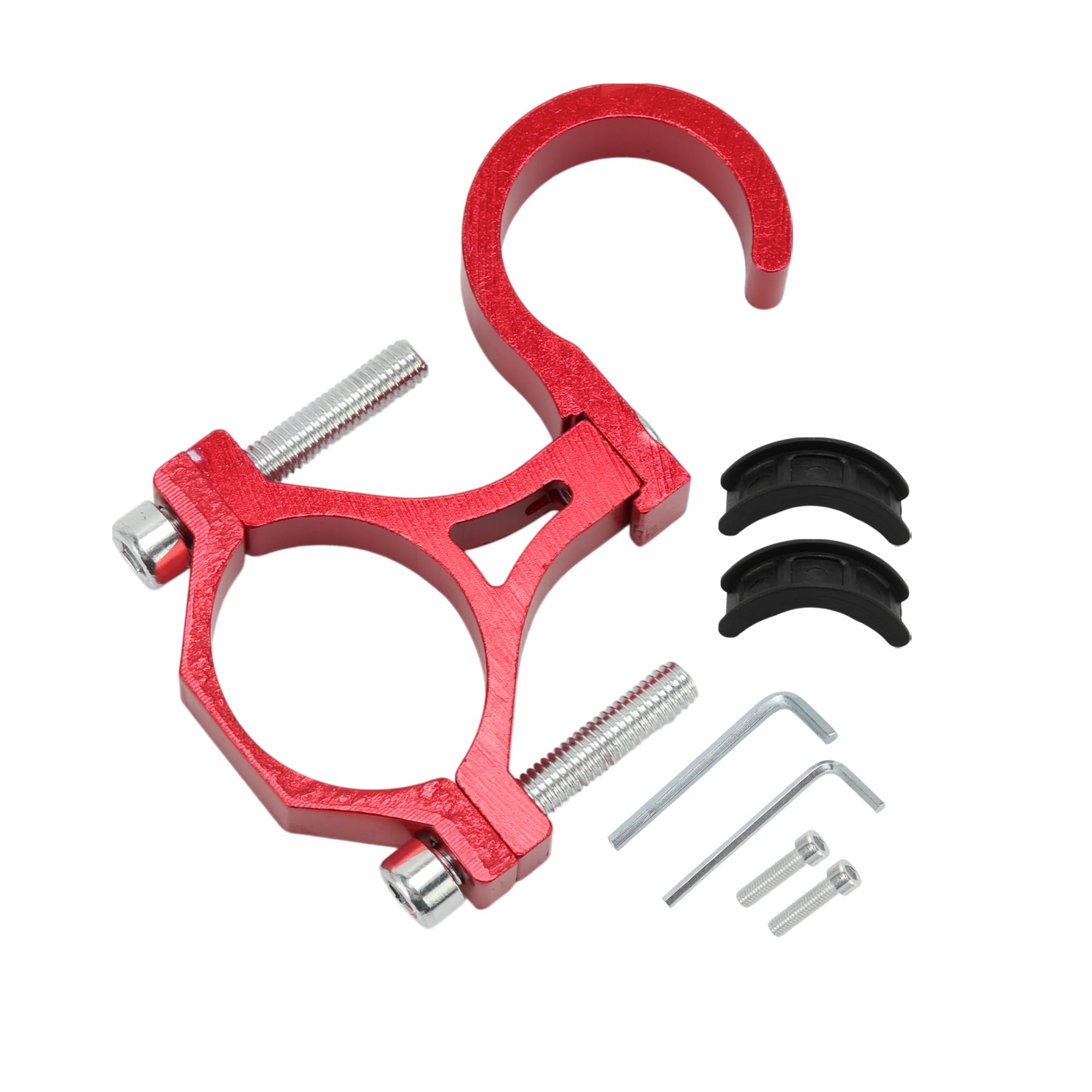 Motoforti Motorcycle Hanging Hook Arc Motorcycle Helmet Luggage Bag Holder Hanger for Scooters Bicycles Aluminum Alloy Red 1 Set Screws Washers Hexagon Wrench
