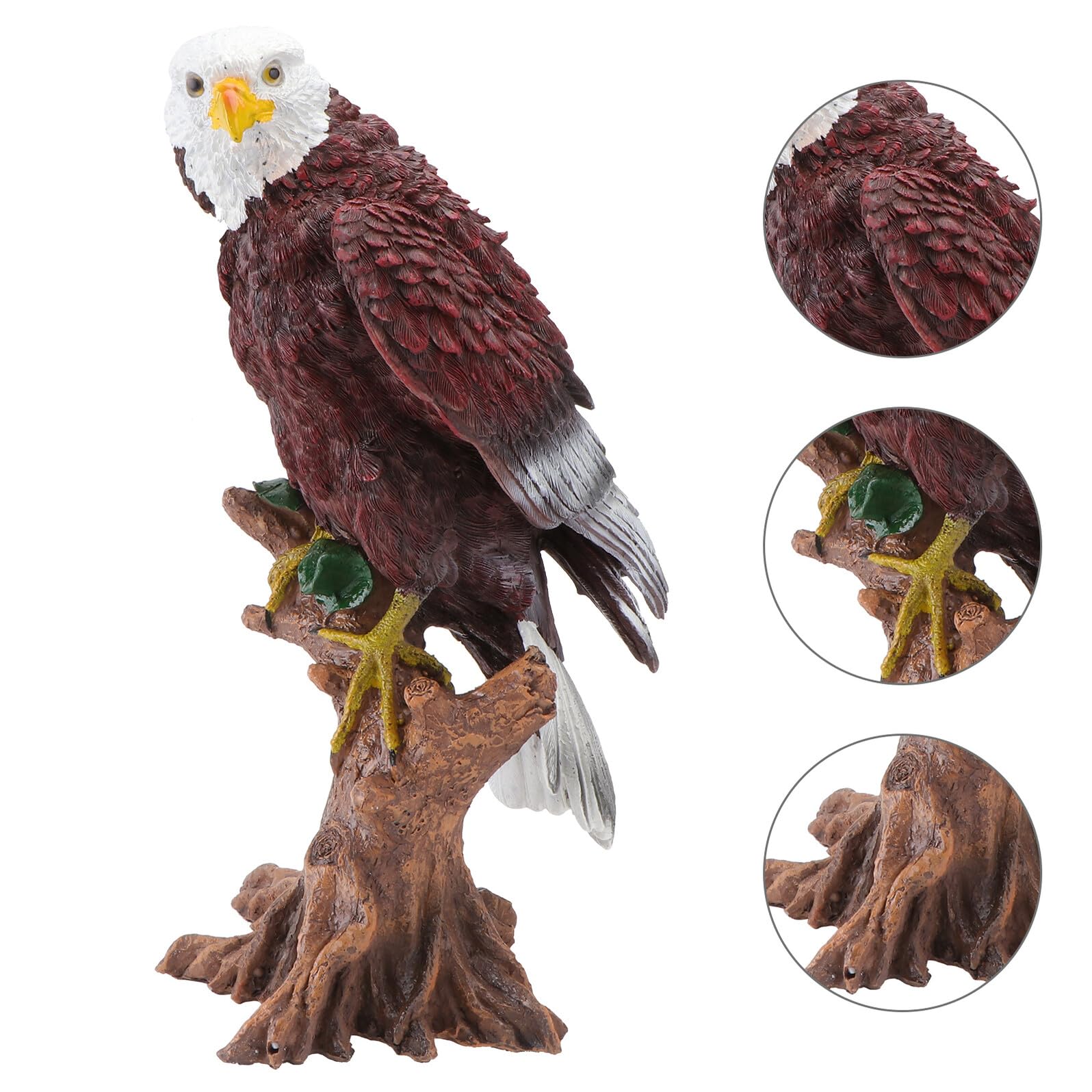 Toyvian Aquila Decorativa Ornamento Originale Marrone Scultura in Resina Riproduzione Realistica per Decorazioni Casa e Giardino per Appassionati di Giardinaggio
