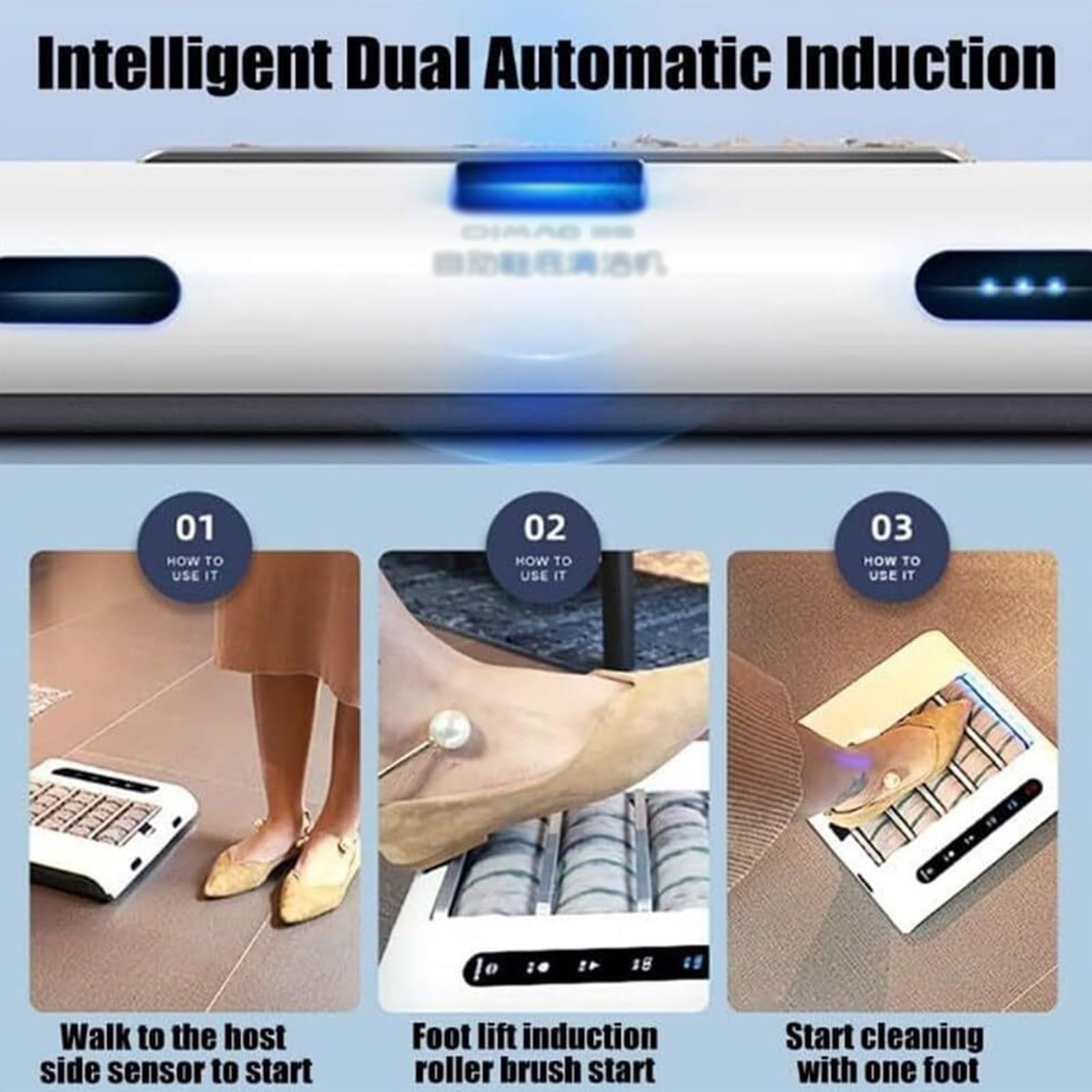 Máquina automática de limpieza de zapatos, pulidora de inducción recargable, batería de 10000 mAh, potente succión, limpiador de zapatos doméstico de 260 RPM para el hogar y la oficina