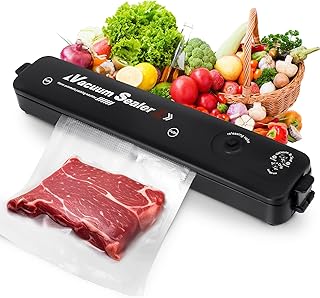 Vacuum Sealer Machine, Automatic Vacuum Food Sealer One-Touch Sealing/Vacuum for Dry Food Packing Sealing Machine with 20 Pcs Vacuum Sealer Bags