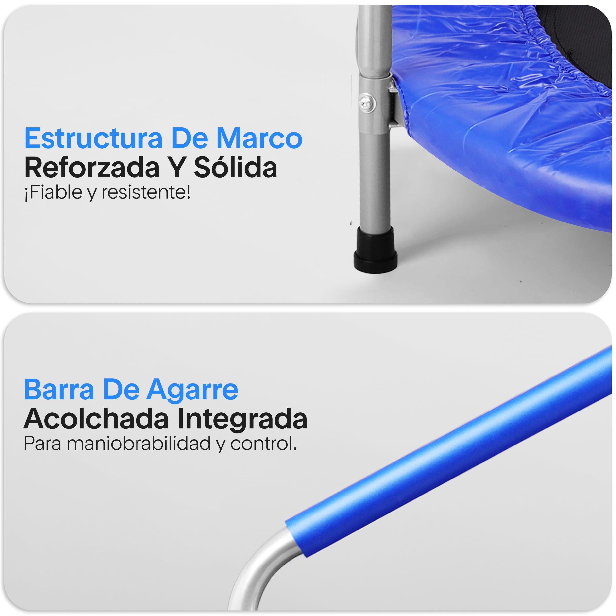 SereneLife trampolin Mini Plegable, Cama Elastica, Fitness, Compacto para niños y Adultos, Rebounder de Ejercicio, Asa de Espuma