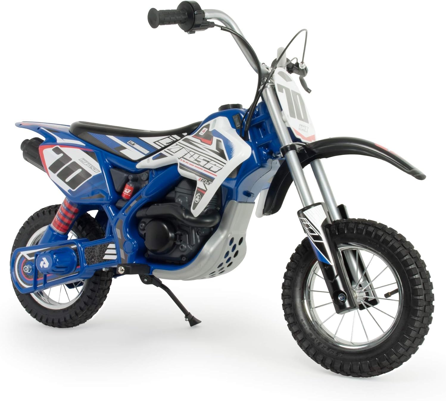 INJUSA - Blue Fighter 24V Motorbike, for Children from 6 to 10 Years, with Progresive Fist Acceleration, Drum Brake, Inflatable Wheels, Reinforced Chassis, Metal Rims, 11 km/h