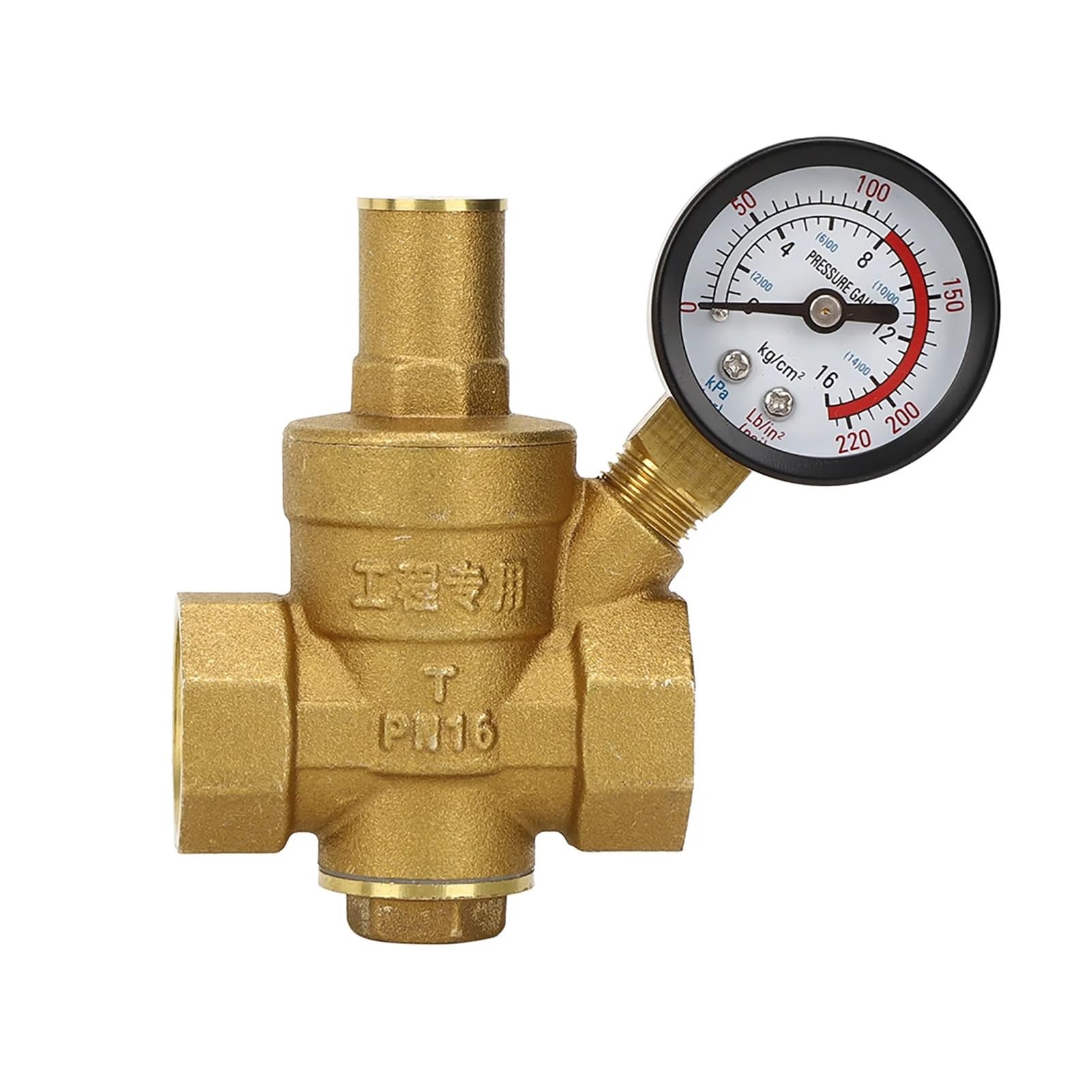 Ozliyy One Color 1Pcs Dn20 Water Pressure Regulator Brass Reducer With Gauge Meter
