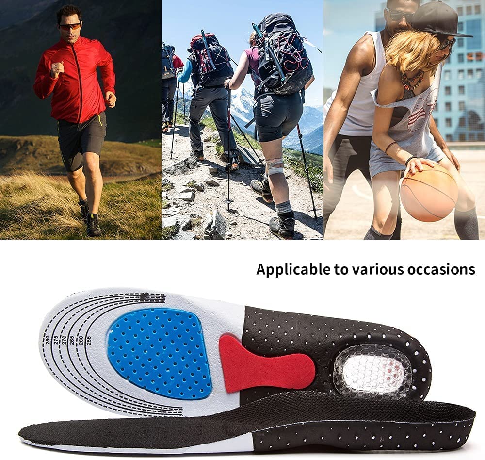 EDDGE Plantillas de Gel de sílice a la Moda for Hombres y Mujeres, Plantillas ortopédicas for Zapatillas Deportivas con Soporte de Arco Alto (Size : Size 41-46)