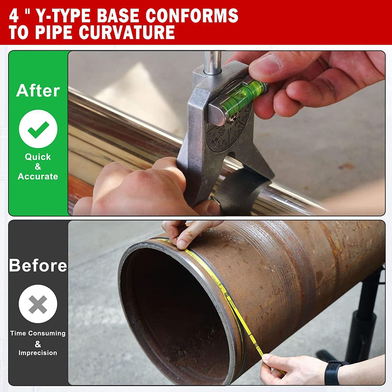 Muloo Safety Pipe Marker Centering Tool,Use to Measure Pipes 0.5