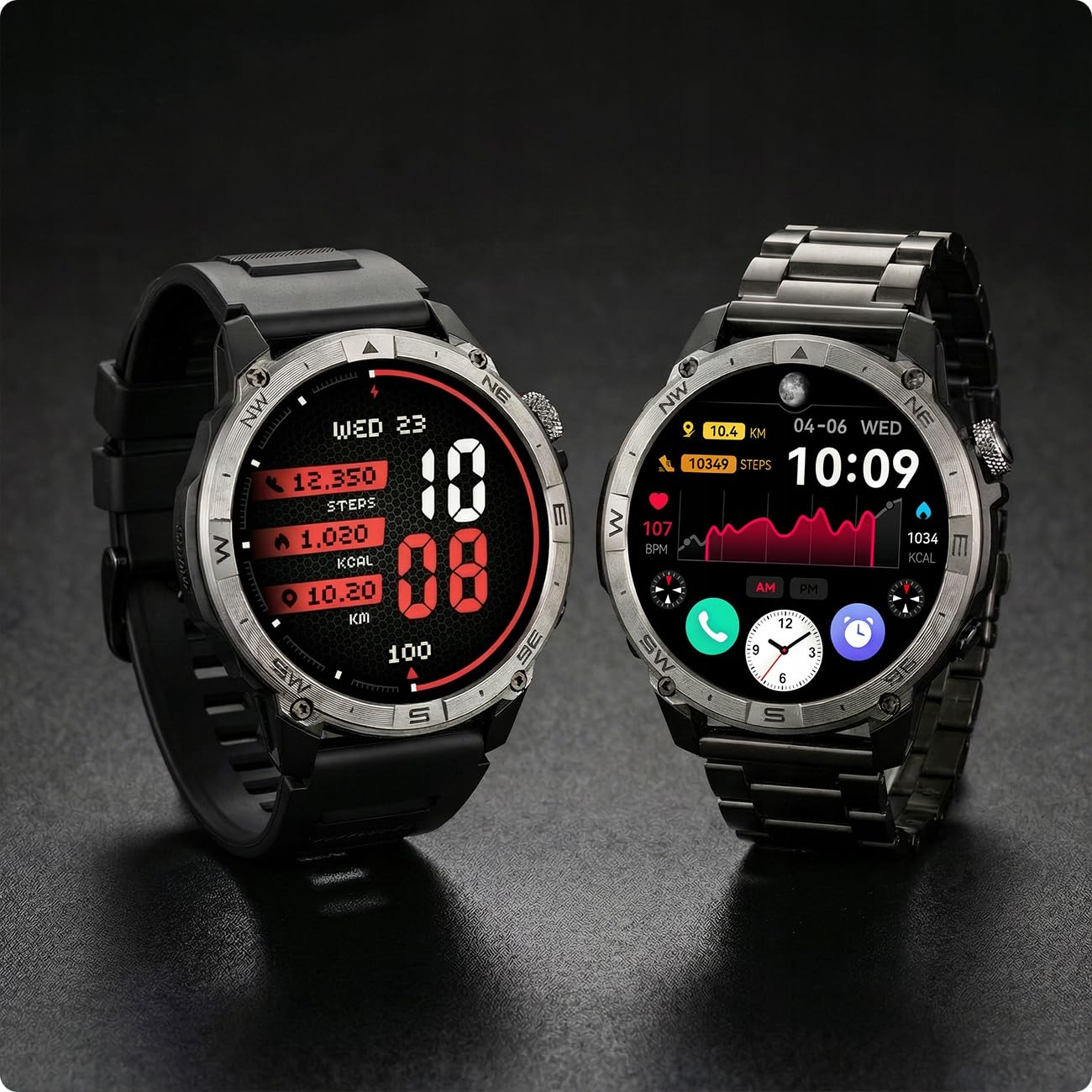 Smartwatch Męski GPS Rozmowy Wodoodporny Menu PL Sport Kompas 530mAh 3paski
