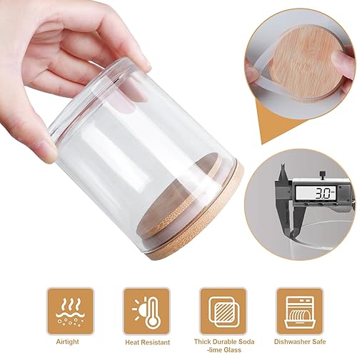 Miniatura 18 de Tarros de vela de vidrio de 4 onzas, paquete de 12 tarros de velas pequeñas para hacer velas, frascos vacíos de vidrio grueso de boca ancha