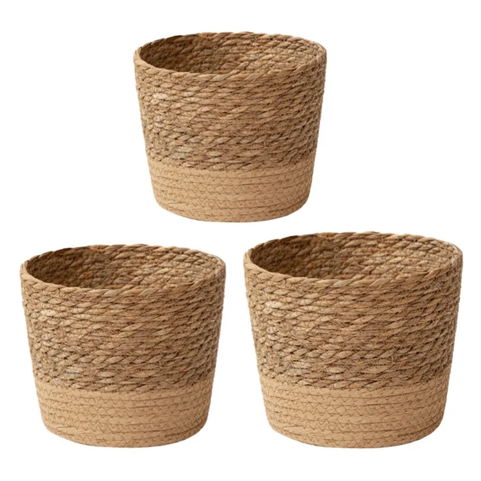 LuoAXINN Woven Straw Flower Pot Rattan Straw Weaving Flower Plant Pot Wicker Basket Flowerpot Storage Garden Handmade Woven Planter