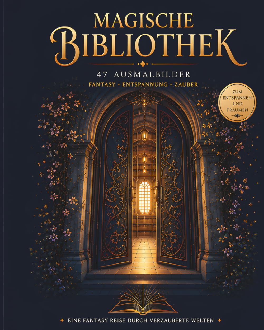 Magische Bibliothek: 47 Ausmalbilder für junge Erwachsene und Erwachsene – verwunschene Orte, märchenhafte Türen und entspannende Fantasy-Motive