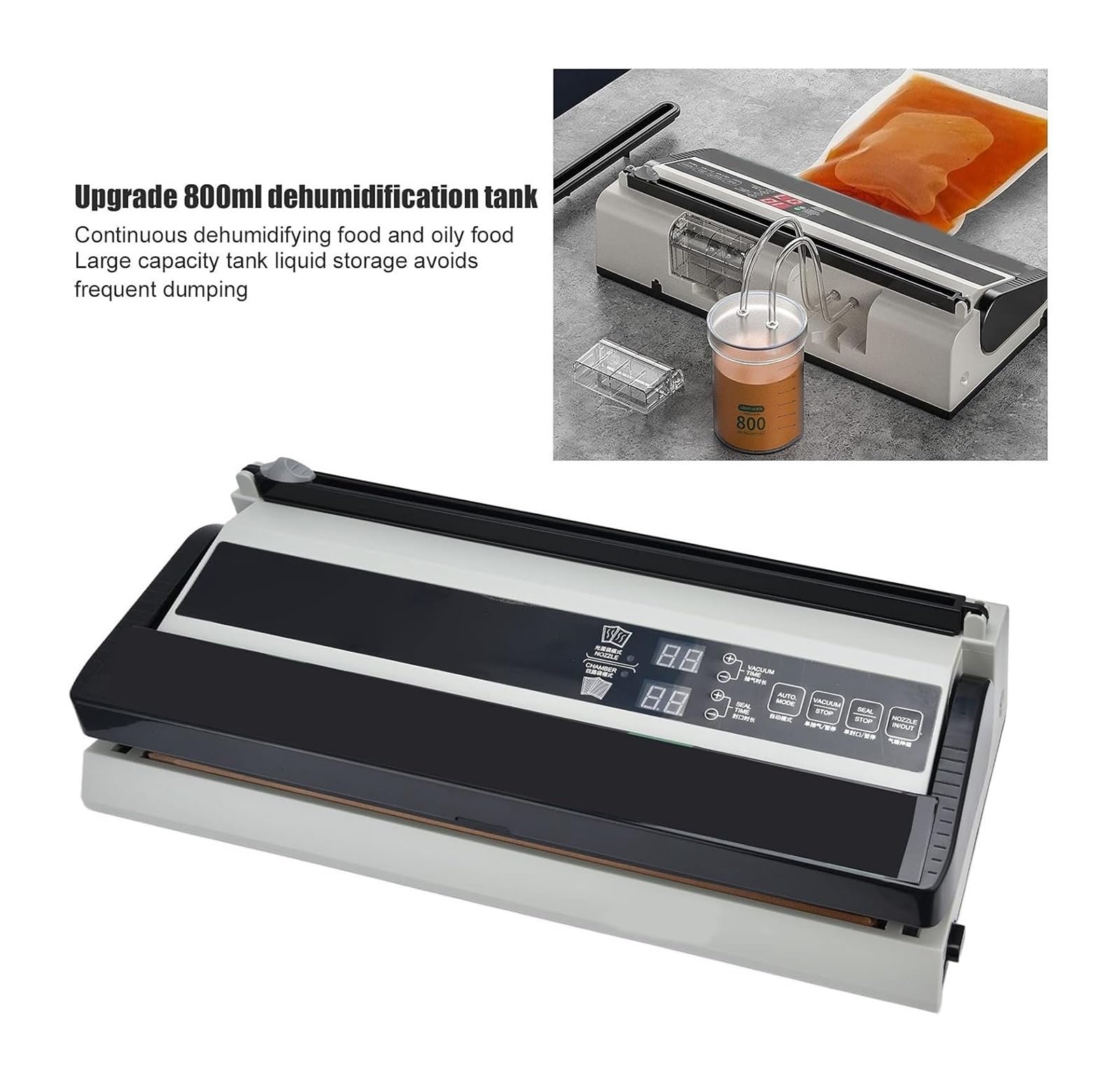 Máquina selladora al vacío, grado comercial, 250 W, 500 ml, bolsa de 40 cm, máquina selladora al vacío