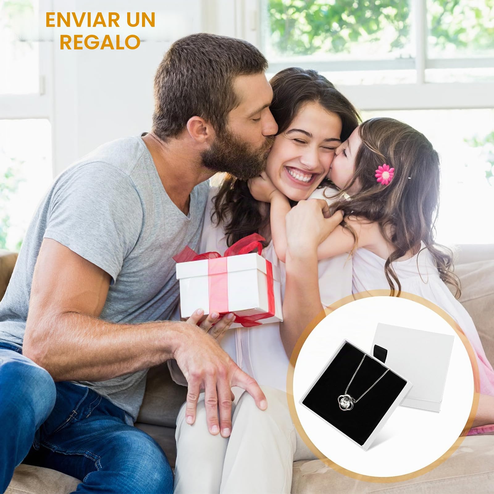 Caja de Regalo de Joyería Pequeña Blanca 2 Piezas Extraíble Cuadrada para Pulsera Collar