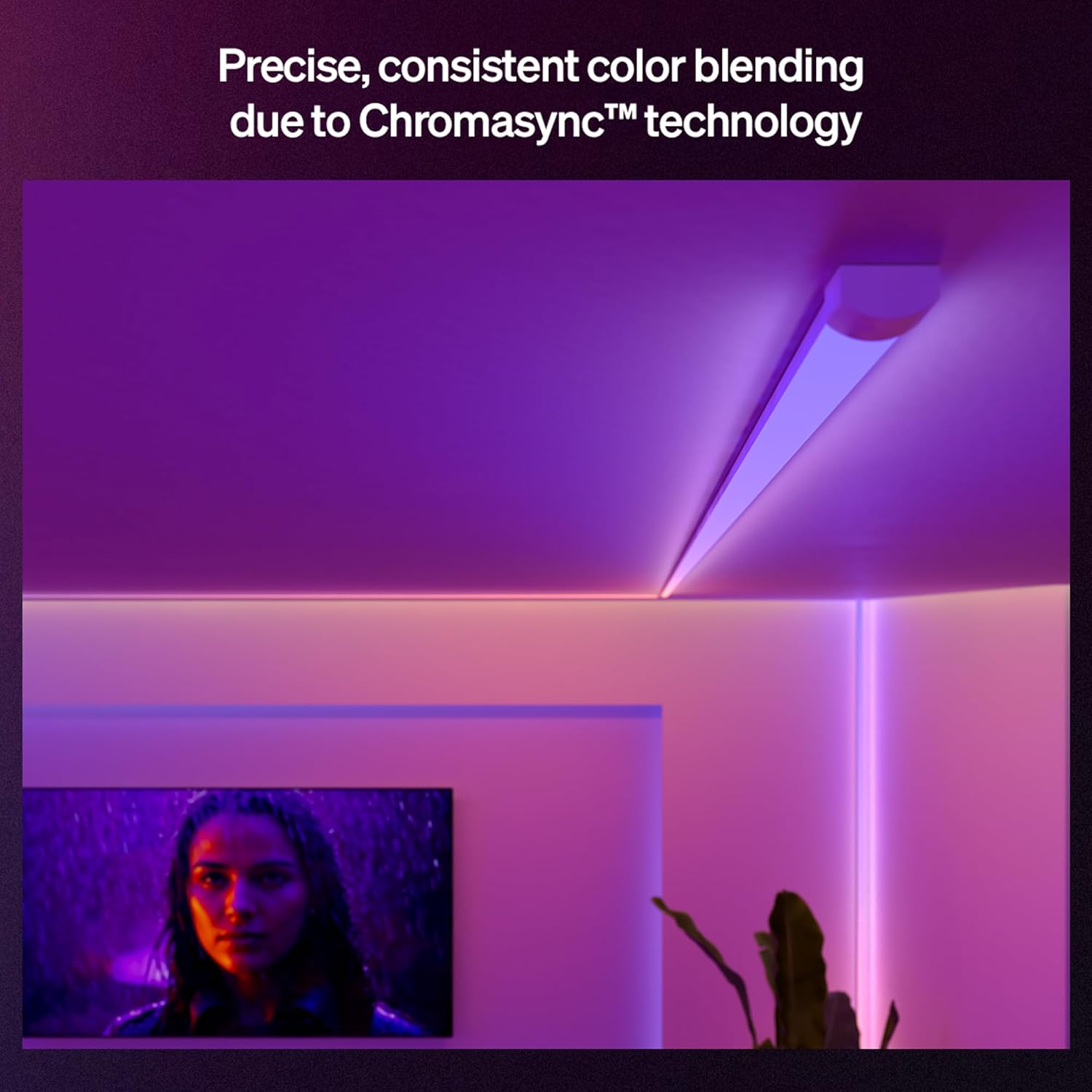 Philips Hue OmniGlow 9.8-Foot Micro LED Strip Light, 2700 lm, Vibrant Color and Ambiance, Flexible Indoor Lighting, Uniform Light, Cuttable, App and Voice Control