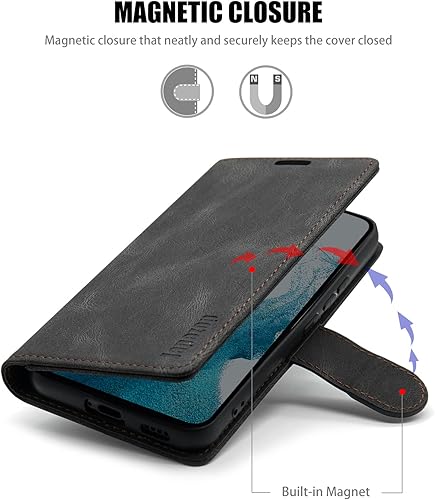 Miniatura 4 de Funda para Samsung Galaxy S22 5G, Samsung Galaxy S22 5G con tarjetero y bloqueo magnético RFID, funda de cuero con tapa para Galaxy S22 5G de 6.1