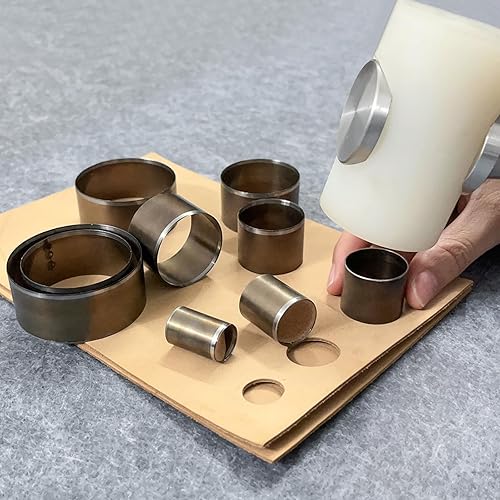 Miniatura 8 de Juego de 9 piezas de cortador de agujeros de cuero, 9 tamaños en forma de lágrima de cuero, herramienta de corte de troqueles de corte para