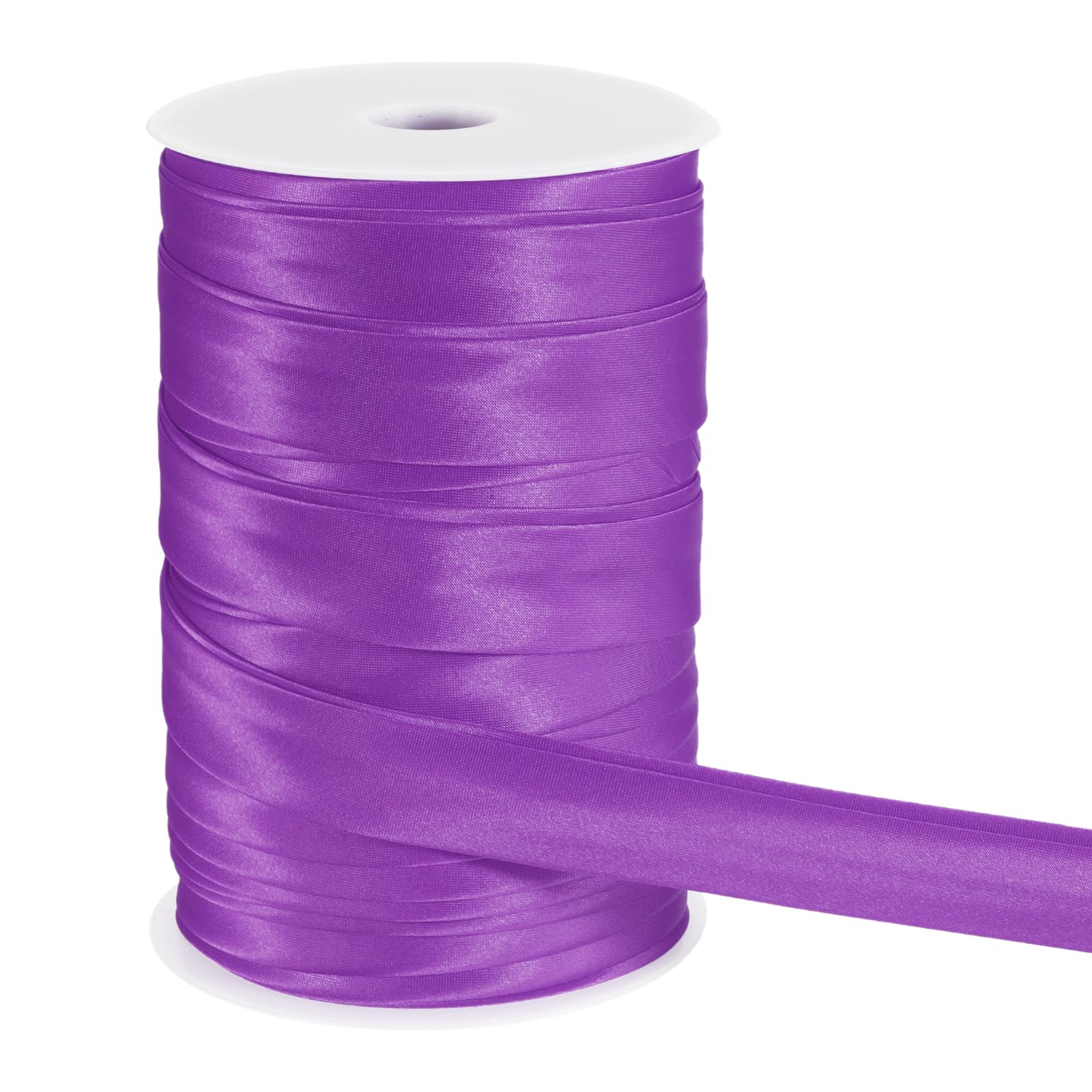 sourcing map Double Fold Bias Tape for Sewing, 1 Inch x 55 Yards Satin Bias Binding Tape Continuous Bulk for Quilting Binding Seaming Hemming Fabric Piping DIY Craft, Pink Purple