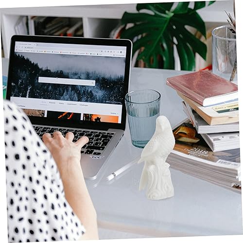 Miniatura 5 de Holibanna Adorno de cerámica para loro, manualidades, decoración de oficina, decoración del hogar, ornamento de loro, arte animal, estatua de