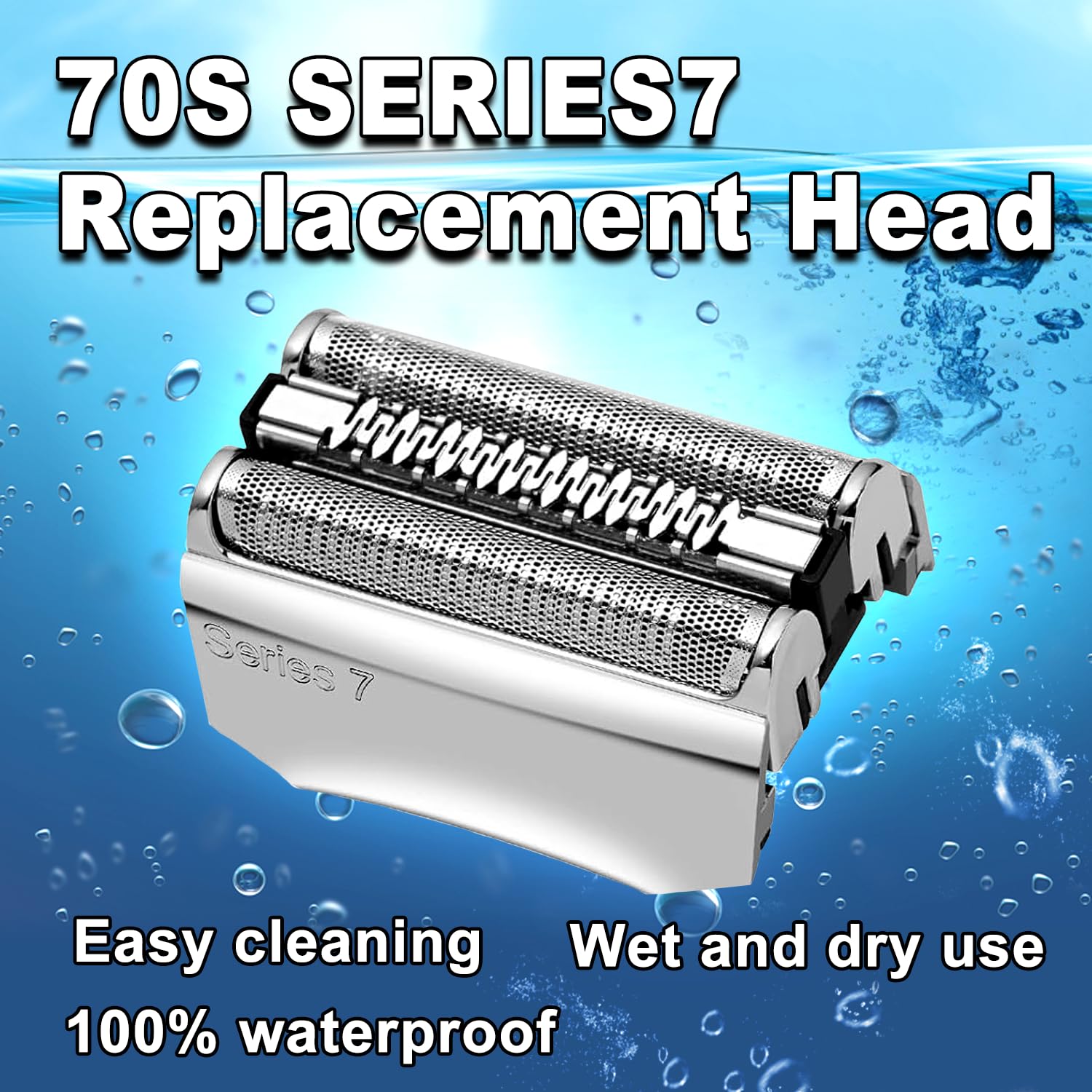 Tête de rechange pour rasoir électrique série 7 70S - Compatible avec les lames de rasoir électrique de rechange 70S pour homme - Pour Braun Series 7 : 720cc, 730cc, 735s, 750cc, 760cc, 790cc et 795cc