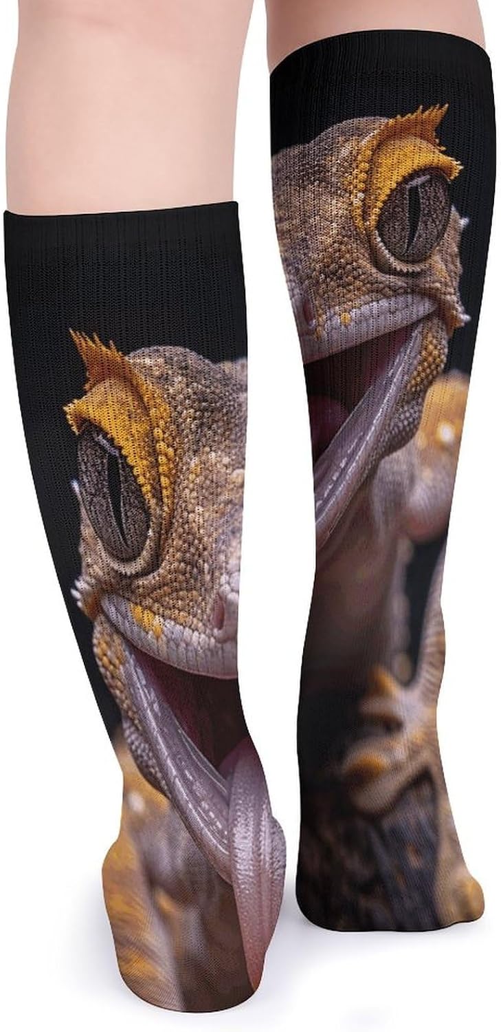 5 Pairs Knee High Socks Gecko Tongue Long Tube Boot Seamless Toe