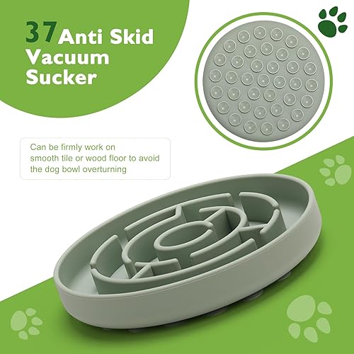 Miniatura 9 de Cuencos de silicona para perros, comederos de succión para perros, rompecabezas para lamer la velocidad de comer para perros grandes, medianos y