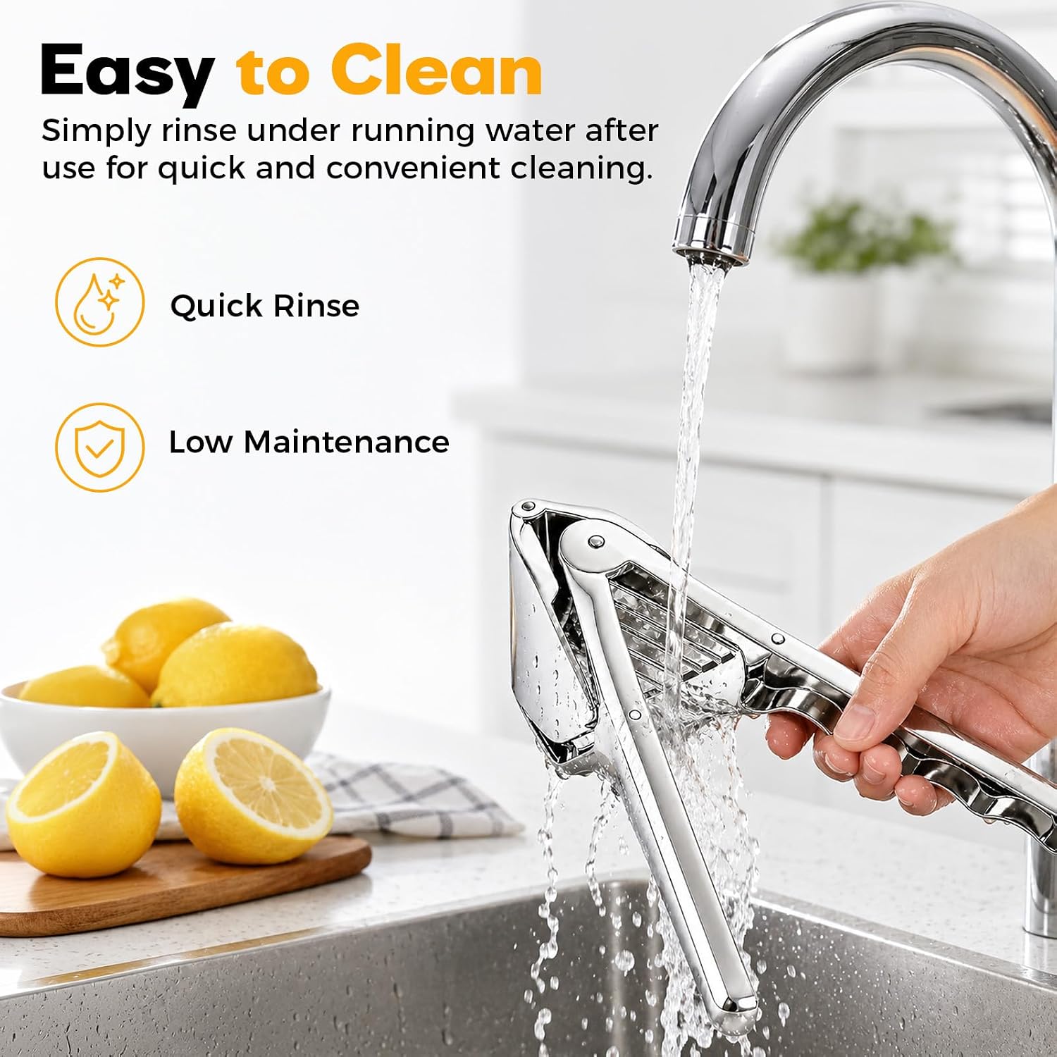 Lemon Squeezer Stainless Steel, Easy-Squeeze Fold-Flat Citrus Juicer