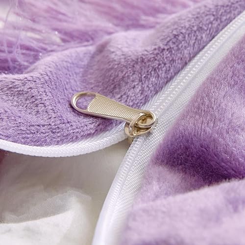 Miniatura 241 de Juego de funda de edredón rosa esponjosa tamaño Queen – Juego de ropa de cama de felpa de pelo sintético rosa de 3 piezas