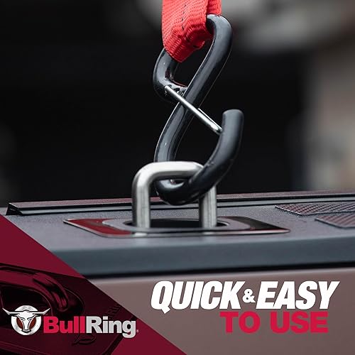 Miniatura 4 de Bull Ring Anclajes retráctiles de amarre para caja de camión, construidos para Dodge Ram 1995+ y Tundra Crew Max 2014-2019, requiere ajuste de tapa