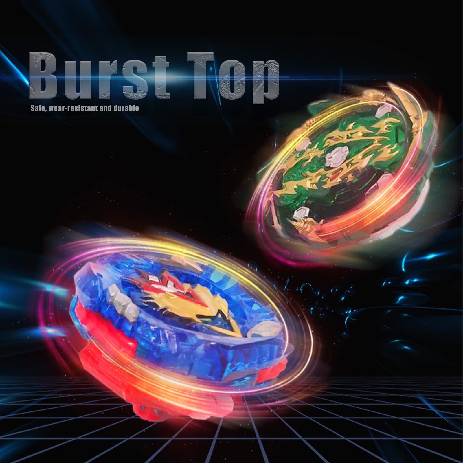 12in1 Bey Toupie avec Boîte, Metal Fusion Blade Gyro de Combat Jouet Set, avec Poignée Son et lumière et Étincelle Lanceur