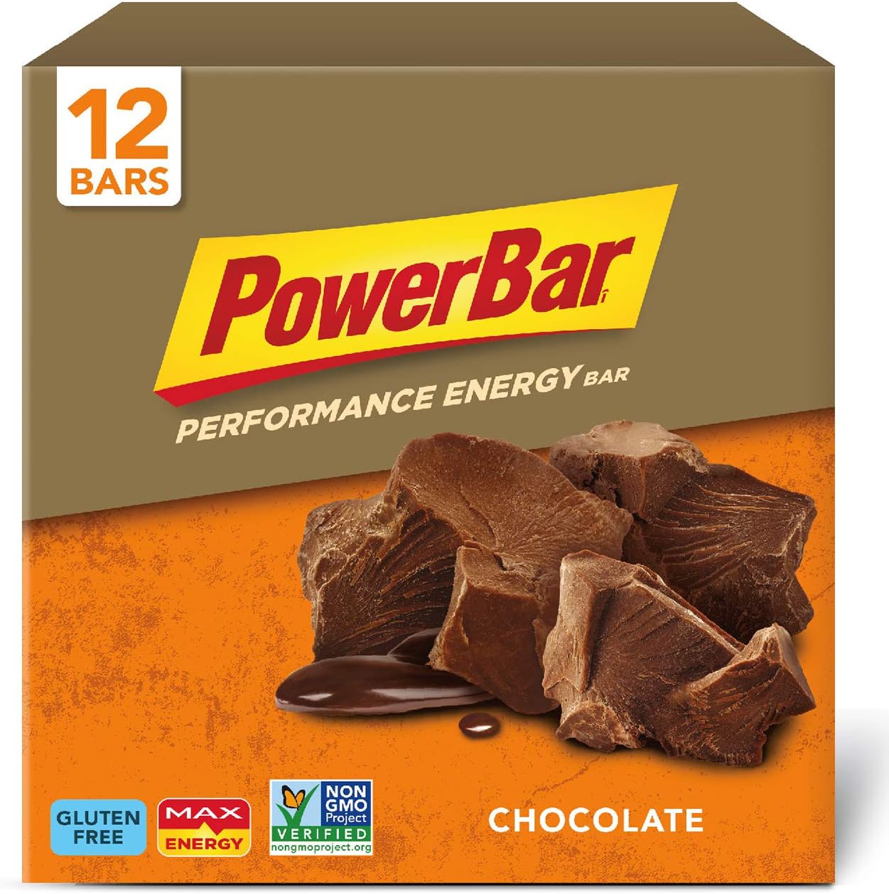 PowerBar Performance Energy bar, Chocolate, 2.29 oz Bars (Pack of 12)