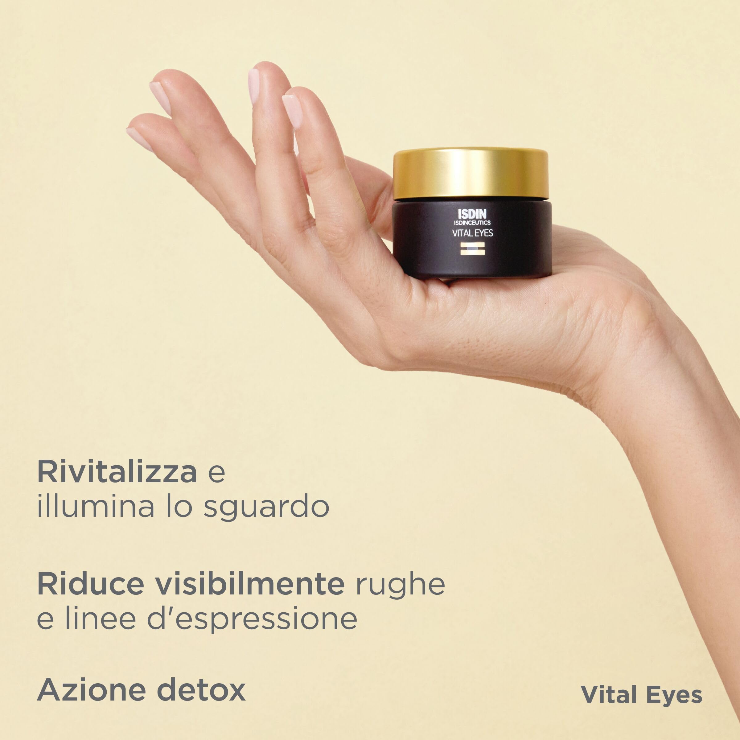 ISDIN Isdinceutics Vital Eyes (15 g) | Crema Contorno Occhi Antirughe | Per Linee d'Espressione e Rughe | Effetto Detox | Con Melatonina e Caffeina