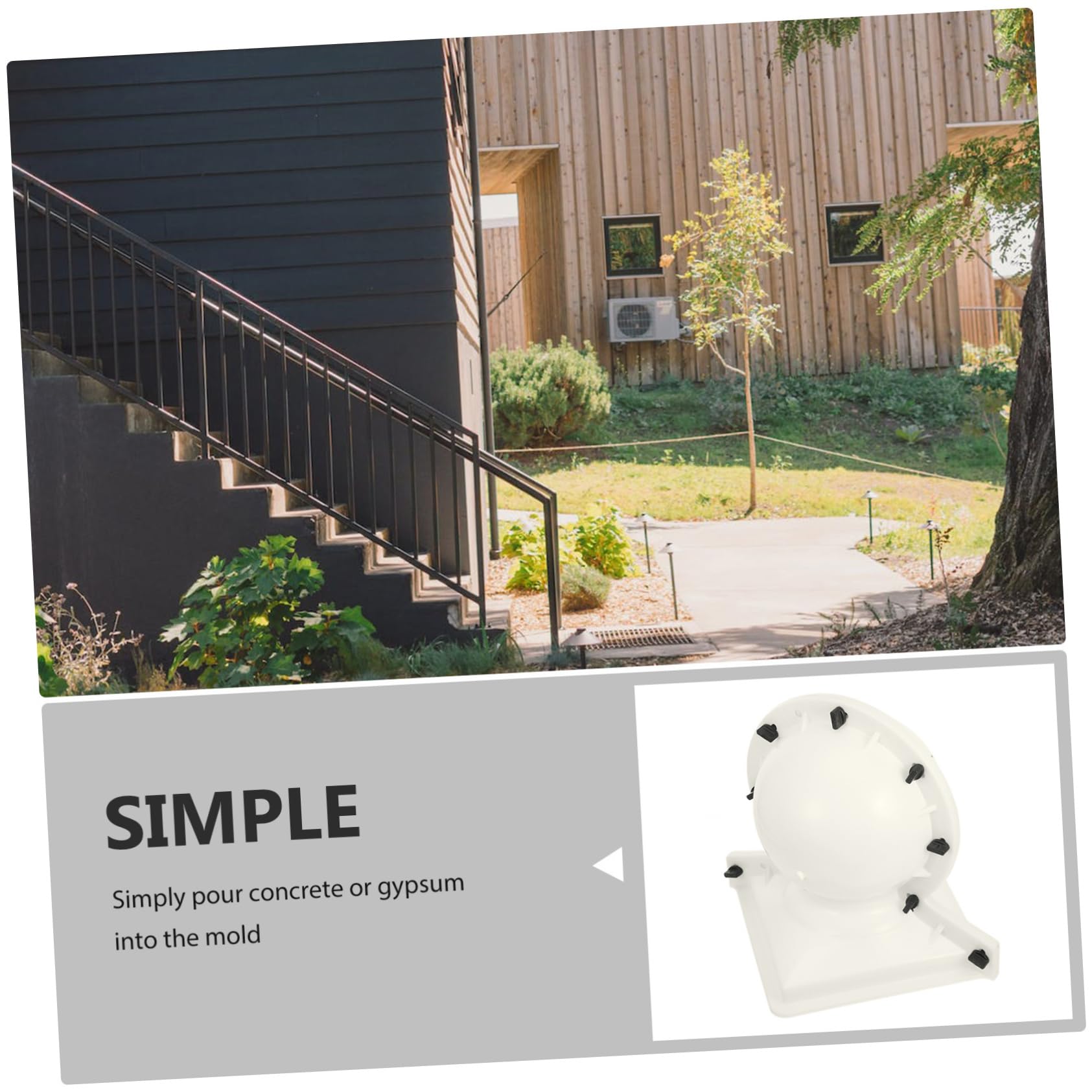 Moule Sphérique en Résine PP Beige pour Décoration Jardin et Intérieur
