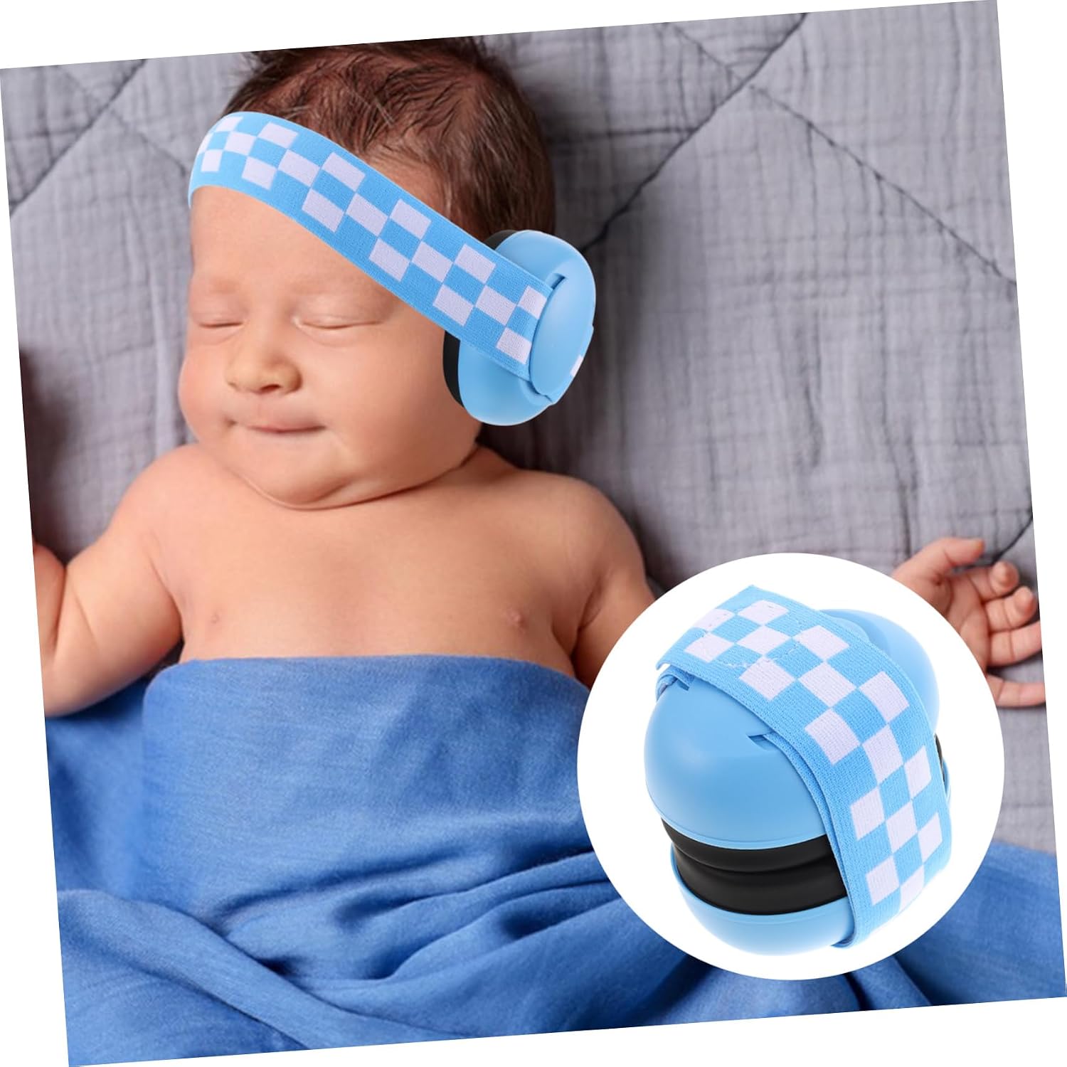 Yardwe Noise Cancelling Baby Ear Muffs with Elastic Headband Infant Ear Protection for Airplane Travel and Noise Reduction Soft Sound Blocking Headphones for Newborns and Toddlers