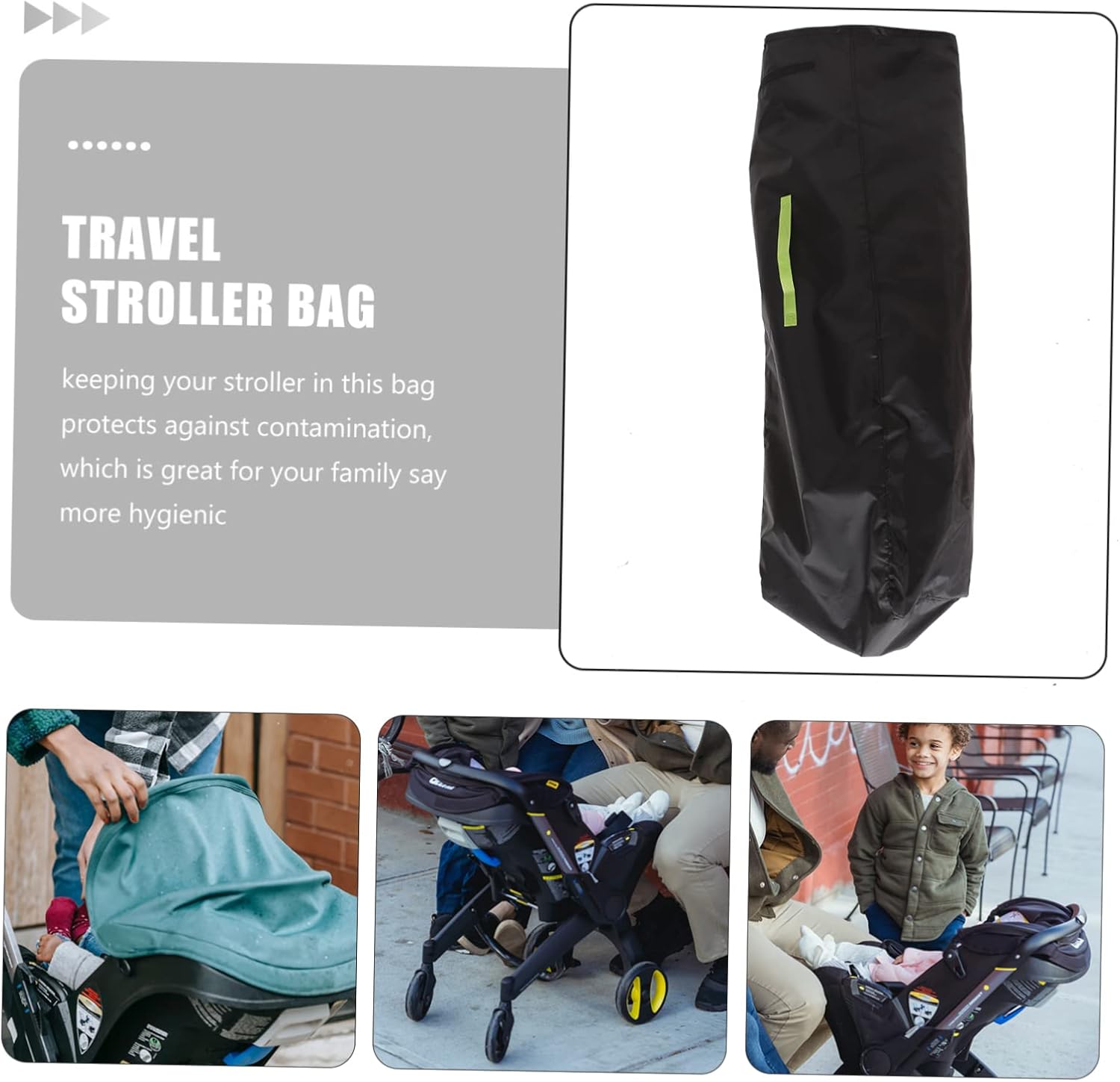 Kisangel Stroller Bag for Airplane Travel Multi-function Storage for Single Double Strollers Water-resistant Easy to image 6 of 9 B0F3WD7L9P