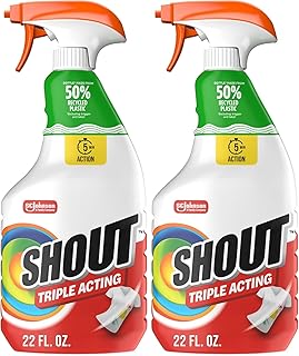 Active Enzyme Laundry Stain Remover Spray, Triple-Acting Formula Clings, Penetrates, and Lifts 100+ Types of Everyday Stains - Prewash Spray 22oz (Pack of 2)