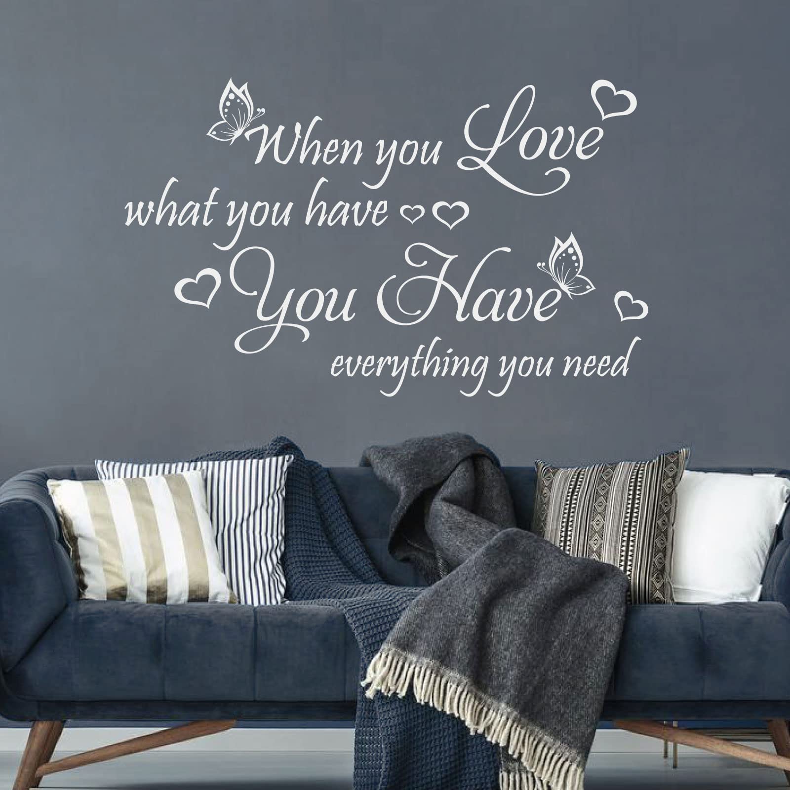 When You Love What You Have, You Have Everything ... - Quote Decal Wall Sticker [XLarge] [White] — image 1