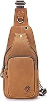 Vista 172 de LUKZIJAES Bolso bandolera de cuero genuino para hombre marrón (#1-Brown)
