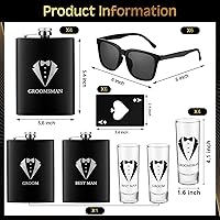 Vista 3 de Leumoi Juego de 36 cajas de regalo para padrinos de boda, caja de acero inoxidable, vasos de chupito, botella de cerveza, abretarjetas, gafas, gafas