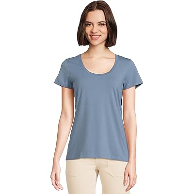 L.L.Bean Soft Stretch Supima Scoop Neck Short-Sleeve Tee bayside blue