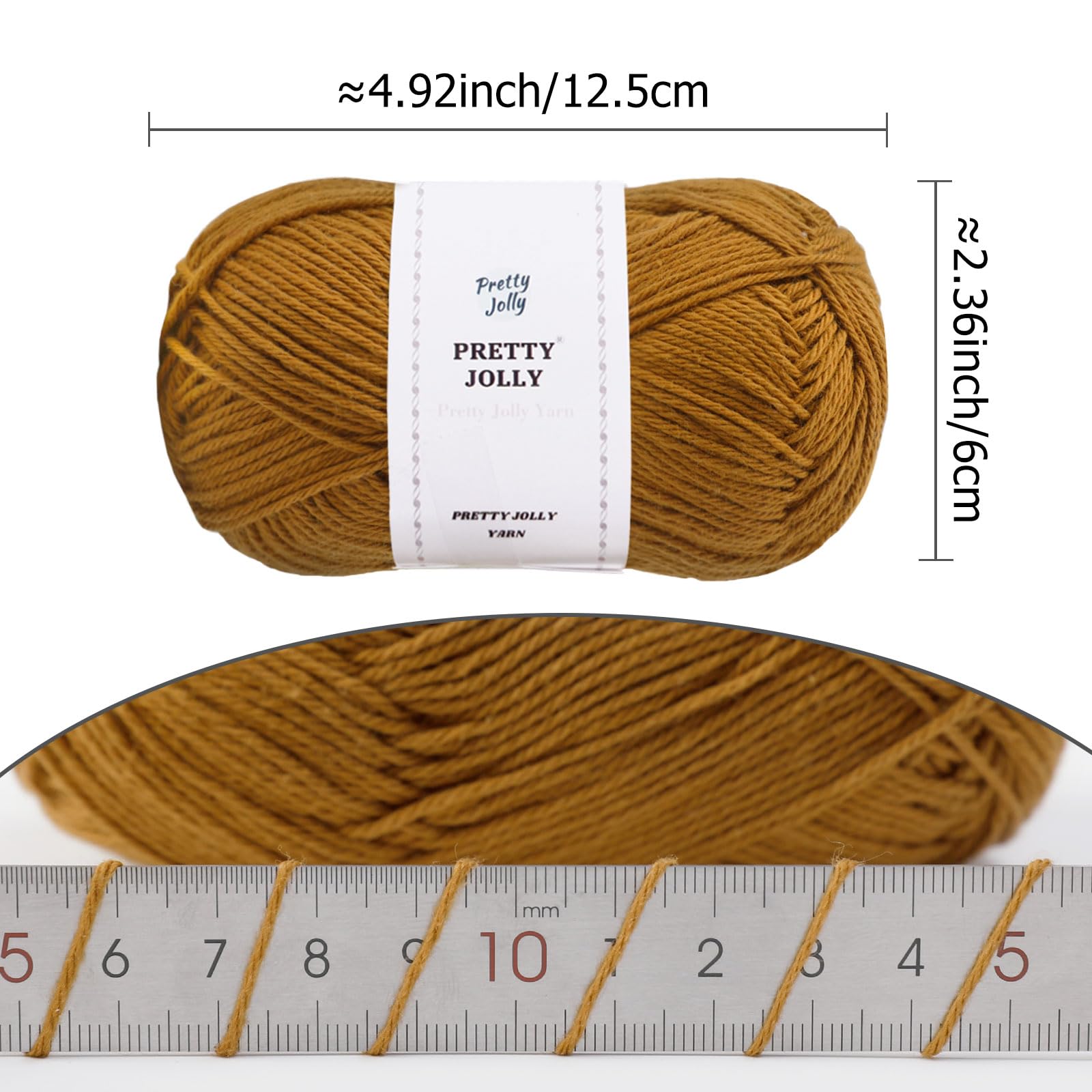 Pretty Jolly 4 Skeins Soft Baby Yarn, 100% Cotton, Crochet & Knitting, 4 Ply, Fingering Weight - Image 2
