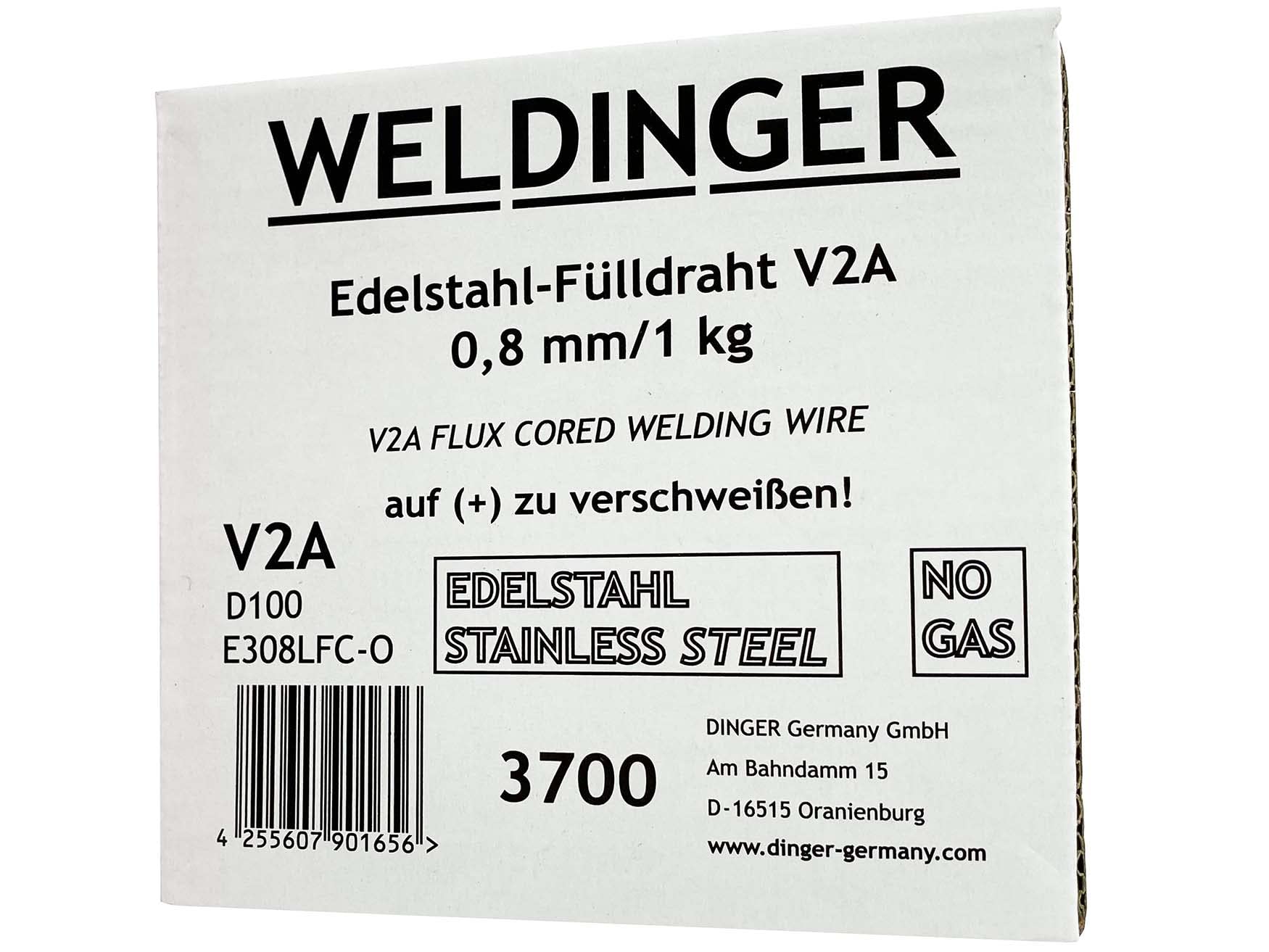 WELDINGER Edelstahl Fülldraht 0,8 mm/1 kg V2A Kleinrolle D100 Schweißdraht