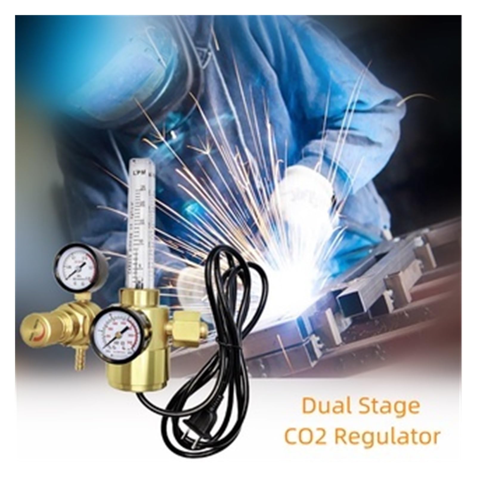 Regulador de CO2, Reductor calentado de dióxido de Carbono, medidores duales 110 for Soldador MIG/TIG(220)