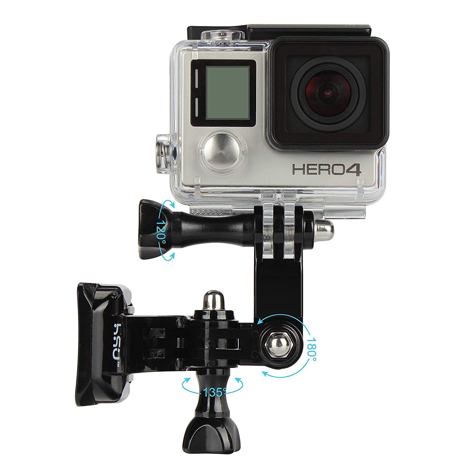 HSU Mocowanie kasku do GoPro, samoprzylepny uchwyt na kask z 3M do Hero 12/11/10/9/8/7/6/5/4/3 i innych kamer sportowych