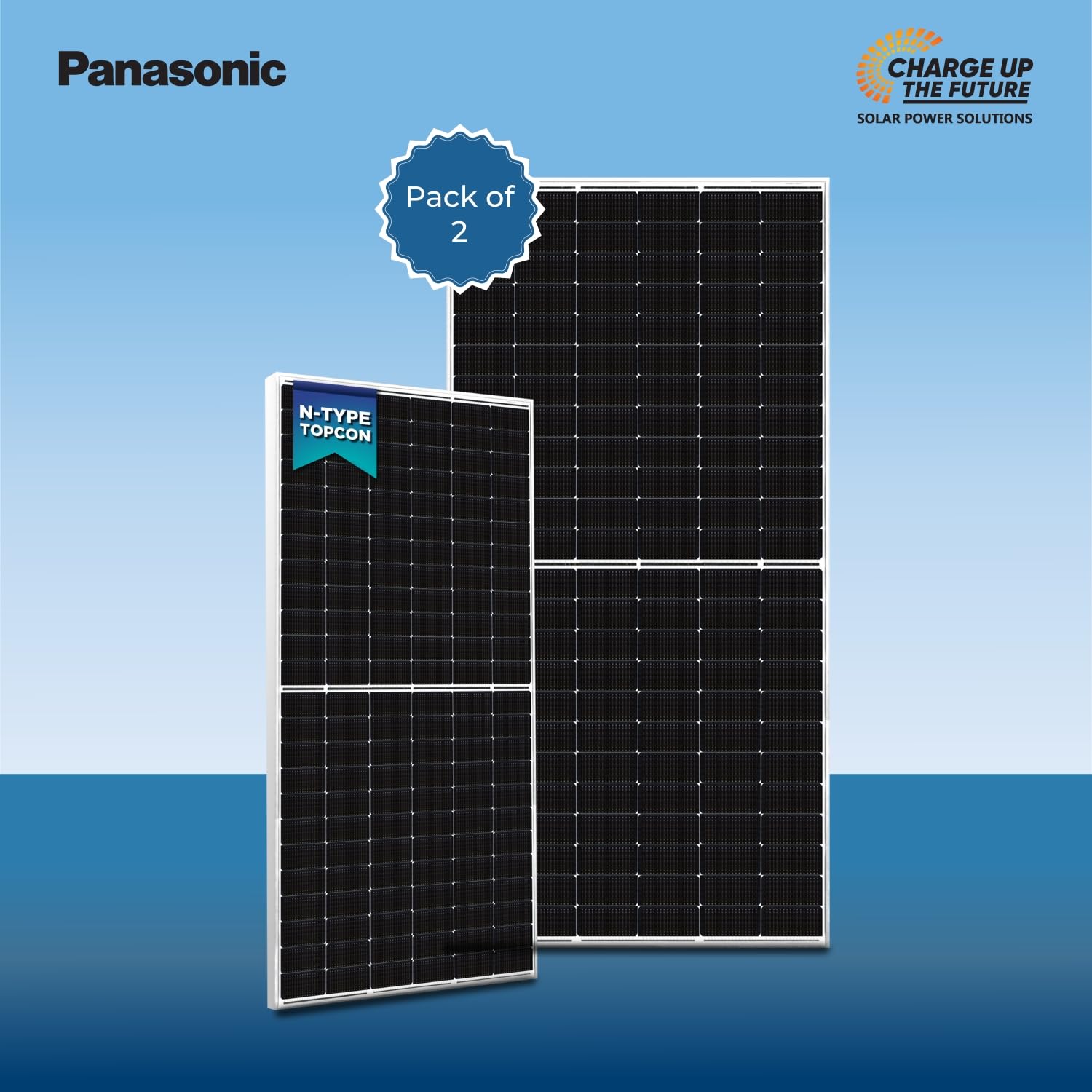 Anchor By Panasonic N-Type TOPCon 585Watt Solar Panel, Non DCR Half Cut 144 Cell, Dual Glass Bifacial Solar Module, 10BB, 30 Years Linear Performance Warranty (Pack of 2) - Image 2 thumbnail