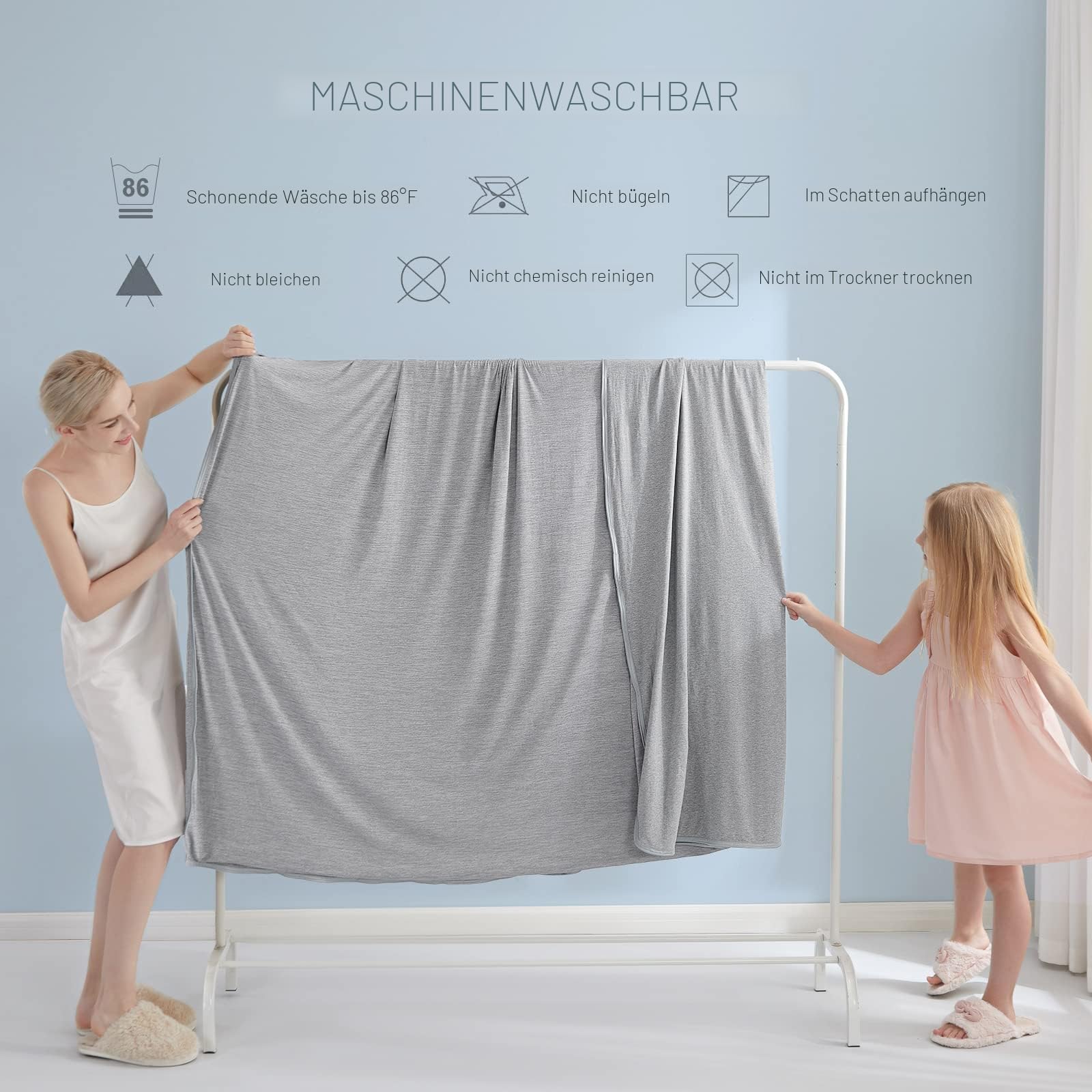 Marchpower Kühldecke, Kühlende Decke mit Arc-Chill 3.0 Q-Max>0,5 Kühlfasern, 2-in-1 Doppelseitige Sommerdecke, Sofortige Kühlwirkung, Wohndecke, Kinderdecke, Sofadecke, Reisedecke - 130 x 170cm Grau