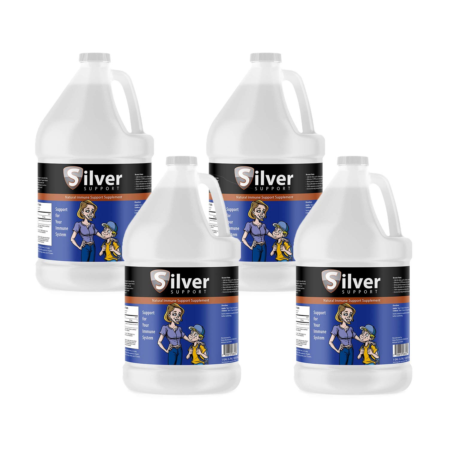 Silver Support - Herbal Immune Support Supplement Nano-sized Silver Solution Immune Booster for Kids Pets Adults Purified Silver