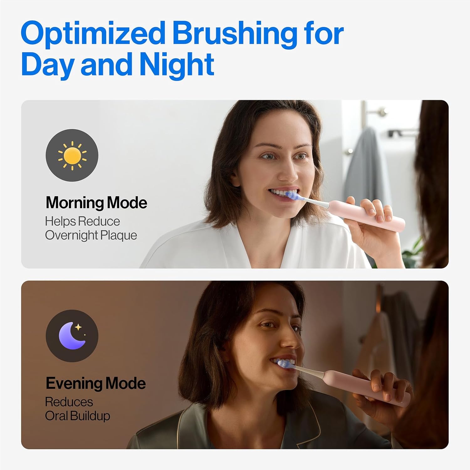 usmile Y20PRO Electric Toothbrush, AI-Powered Smart Toothbrush with AM/PM Auto Mode, 4 Brushing Modes, 90-Day Battery, App Control, Real-Time 3D Map, 2 Brush Heads Included(Sakura Pink)